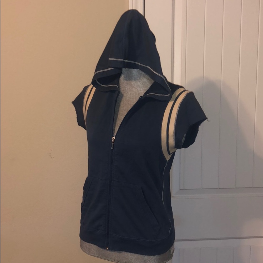 Juicy Couture zip up hoodie pocket cutoff distress